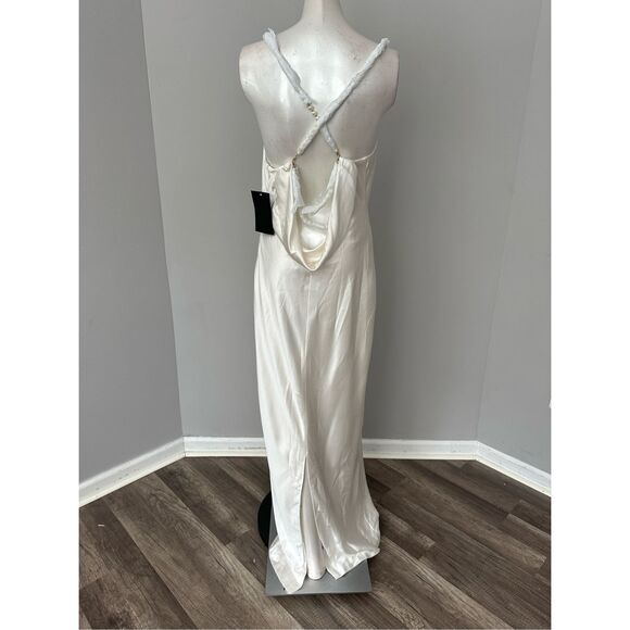 NWT Retrofete Cowl Neck Open Back Pearl Strap Electra Maxi Dress White Medium $5 - Picture 8 of 13